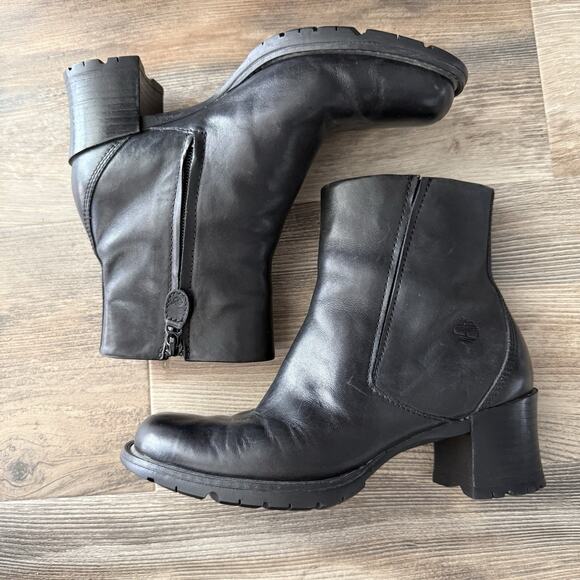 Timberland Alyse Smart Comfort System Black Leather Ankle Boots Women’s 6M - Picture 2 of 8